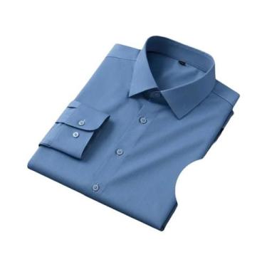 Imagem de Camisa Masculina Slim Fit De Fibra De Bambu Manga Longa Antirrugas Sem