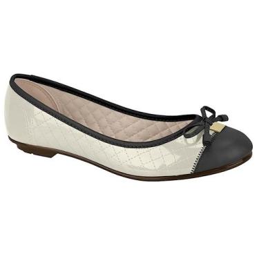 Imagem de Sapatilha Moleca Matelassê 50271407 - Feminino, 38, Branco/Preto