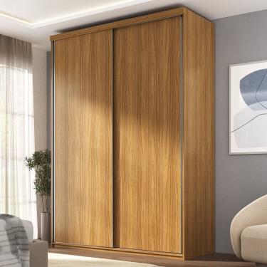 Imagem de Guarda Roupa Solteiro 100% Mdf Bp 2 Portas 2 Gavetas Liege Nogueira