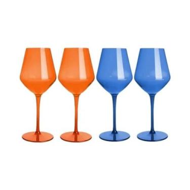 Imagem de Conjunto De Copos De Vinho Coloridos Em Plástico Tritan 2/4/6PCS Inque