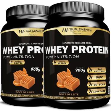 Imagem de 2x WHEY PROTEIN POWER NUTRITION DOCE DE LEITE 900G - HF SUPLEMENTS