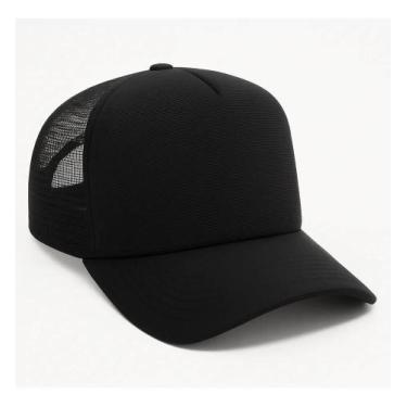 Imagem de Boné Trucker Preto Liso Rendinha Aba Curva Tamanho X - Congratulations