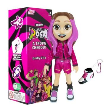 Imagem de Boneca Emilly Vick Dos Rosa Youtube Infantil Articulada 25Cm - Babybri
