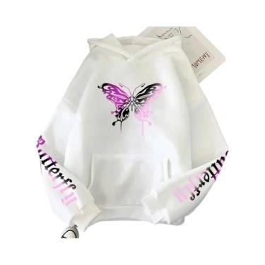 Imagem de Moletom Feminino Y2K Estampado Com Capuz Casual E Moderno Para Todas a