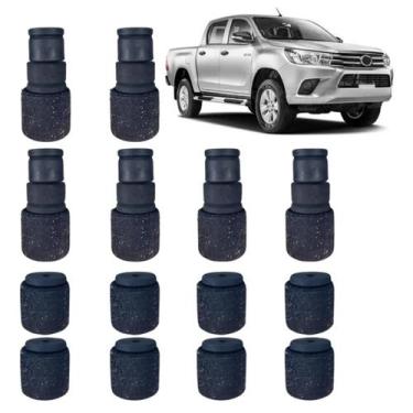 Imagem de Kit Lift 10cm E Coxim Cabine E Carroceria Hilux 2016/... - Borfix