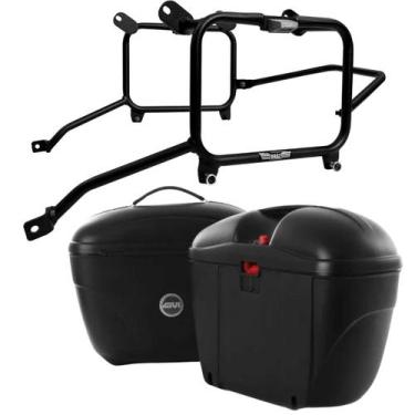 Imagem de Par Baú E21 Givi + Suporte Lateral Monokey Himalayan 450 25+ - Bráz Ac
