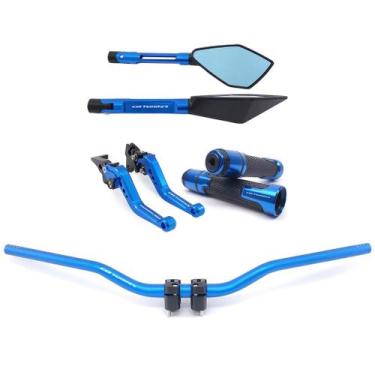 Imagem de Kit Manete Manopla Guidão Retrovisor Cbtwister Gravado Laser - NoBrand