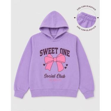 Imagem de Conjunto Moletom Infantil Feminino Peluciado com Capuz  6 ao 10 - NoBr