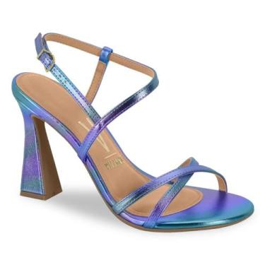 Imagem de Sandália Vizzano Salto Grosso Azul, Azul, 35