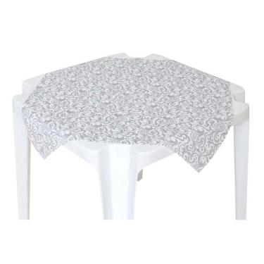 Imagem de TOALHA TNT ESTAMPADA ARABESCO PRATA 0,68 X 0,68 m C/ 5 PEÇAS - Fascina