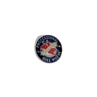 Imagem de Broche Redondo Rodeio Western  Prateado com Esmaltação - Pistache Aces