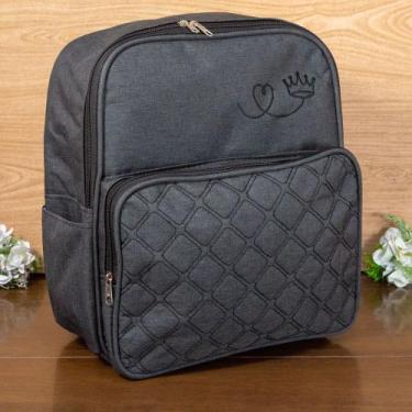 Imagem de Mochila maternidade bolso matelasse preto - Era Uma Vez