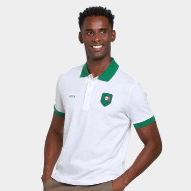 Imagem de Camisa Polo Hugo Boss México Masculina, Branco, M