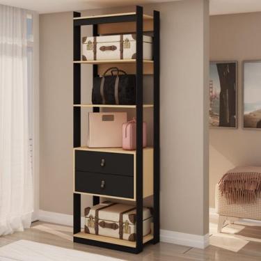Imagem de Estante Guarda Roupa para Closet 2 Gavetas Estilo Industrial Bege/Frei