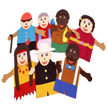 Imagem de Kit de fantoches inclusão social em feltro - carlu - 1547