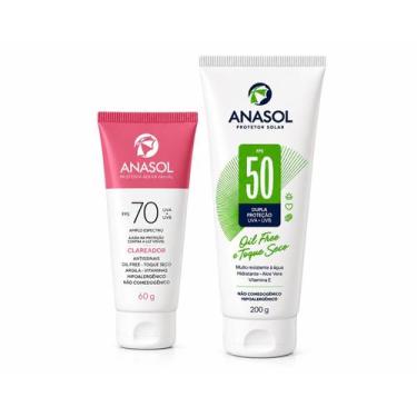 Imagem de Kit protetor solar anasol facial fps 70 clareador 60gr + corporal fps 