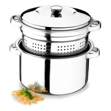 Imagem de Espagueteira Inox Grande P/ Indução 26cm 6,5 Litros C/ Cesto - Zanella