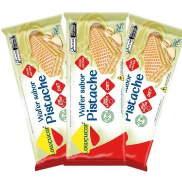 Imagem de Kit 3 unid. Wafer Lowçucar Zero Açucares Sabor Pistache 115G