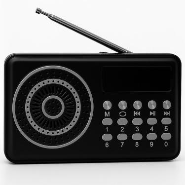 Imagem de Rádio Portátil Recarregável Sem Fio Com Bluetooth, Usb, Tf, Auxiliar E Am-fm - Azul Cor:preto