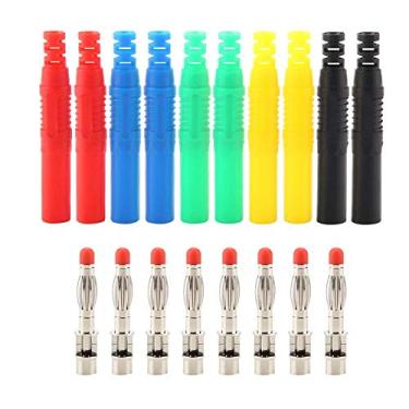 Imagem de Plugue Banana DIY, P3013 10pcs 4mm Plugue Banana Cobre niquelado DIY Conector de Montagem de Solda