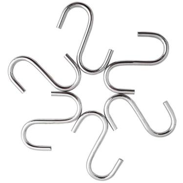 Imagem de Kit 6 Ganchos Multiuso Para Barra Toalha Utensílios Cromado