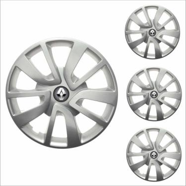 Imagem de Jogo Calota Aro 15 Sandero Logan 2014 à 2020 Renault + Emblema Resinado