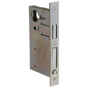 Imagem de Baldwin 8632 Pocket Door Privacy Mortise Body with 2-1/2" Backset and Door Pull, Satin Nickel