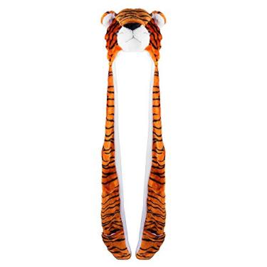 Imagem de Super Z Outlet Tigre fofo de pelúcia animal inverno chapéu de esqui gorro estilo aviador inverno (longo)