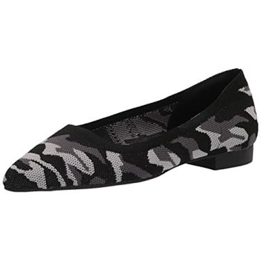 Imagem de Bella Vita Sapatilha feminina Mireya bico fino, Malha camuflada preto/cinza, 8.5 Wide