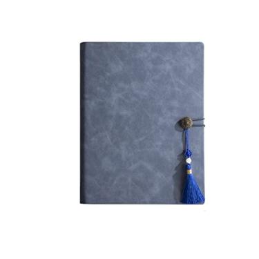 Imagem de A6 A5 B5 Caderno Espiral de Couro Falso e Diário Capa dura Livro Agenda Agenda Organizador Anel Recarregável, B5 azul, 4 peças