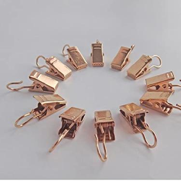 Imagem de 20 peças clipes de cortina de metal resistentes e duráveis ganchos de chuveiro acessórios para cortina de sala de estar braçadeiras clipes de cortina suporte de anéis, clipes de cortina dourada