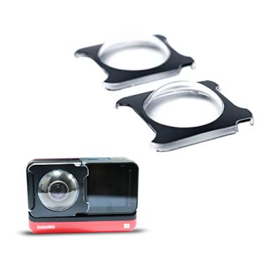 Imagem de Protetores de lente dupla adesivos para lentes panorâmicas Insta360 One RS/ONE R, com tampa de lente de silicone