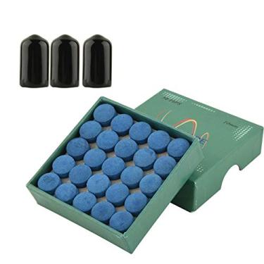 Imagem de CM Pacote com 50 pontas de taco de bilhar kit de substituição de pontas de sinuca de 10 mm pontas de bastão de bilhar com tampa protetora de borracha para tacos de piscina e Snooker-Blue