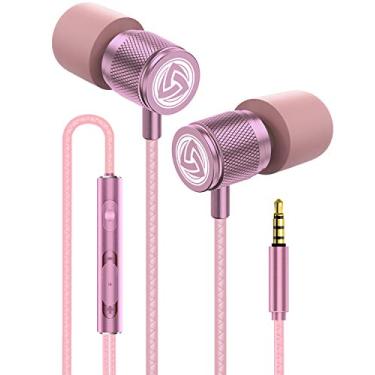 Imagem de LUDOS Fones de ouvido intra-auriculares ultra com fio, 5 anos de garantia, fones de ouvido com microfone, fones de ouvido com isolamento de ruído, espuma de memória para iPhone, Samsung, estudantes