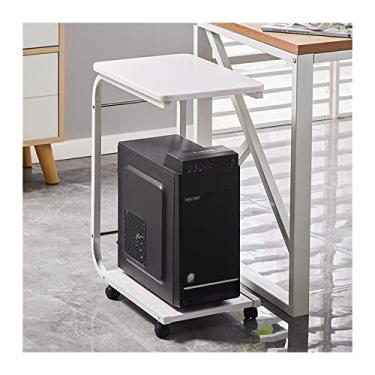 Imagem de KIZQYN Suporte de impressora Rack de suporte de impressora PC Suporte de host com base de mesa de roda Suporte de caixa de host móvel Suporte de subarmazenamento Impressora de mesa (Cor: E)
