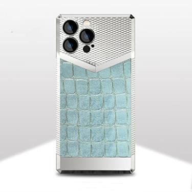 Imagem de Capa de telefone de pele de crocodilo rômbica galvanizada para iphone14 13 pro max, T8, para iphone 12