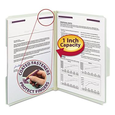 Imagem de Smead Pasta De Fixação De Expansão De Uma Polegada, Aba Superior De 13, Carta, Pasta Arquivo Verde Cinza, 25Caixa Cinza