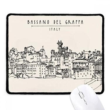 Imagem de Mousepad de paisagem de Roma da Itália com bordas costuradas Tapete de borracha para jogos