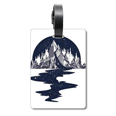 Imagem de Iceberg Stream Stars Art Pattern Bagagem Bagagem Etiqueta de Bagagem Etiqueta para Bagagem