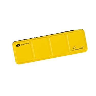 Imagem de Estojo de Metal para Aquarela Pastilha White Nights Para 21 Pans Amarelo