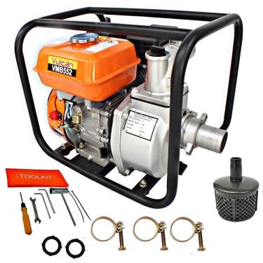 Imagem de Motobomba Profissional Vulcan VMB552 163CC 5,5HP Com Motor 4 Tempos á Gasolina Ideal Para Irrigação, Abastecimento de Cisternas e Caixas D`Água