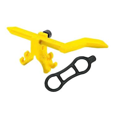 Imagem de Dynwave Mini suporte de roda de bicicleta, ferramentas de reparo de bicicleta suporte de calibração de manutenção de roda de bicicleta para mountain, Amarelo sem medidor