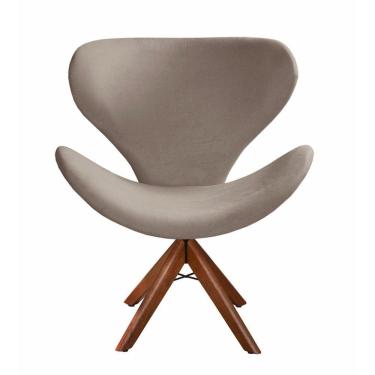 Imagem de Poltrona Decorativa Isis Swan Cadeira Giratória Pé Madeira