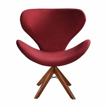 Imagem de Poltrona Decorativa Isis Swan Cadeira Giratória Pé Madeira