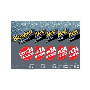 Imagem de kit com 5 Pack Preservativos Blowtex Lubrificado leve 24 pague 20