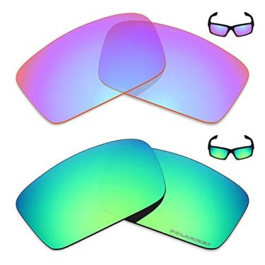 Imagem de Mryok+ 2 pares de lentes polarizadas de substituição para óculos de sol Oakley Twitch – Rosa cobalto/verde esmeralda