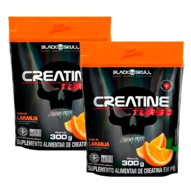 Imagem de Kit 2x Creatine Turbo Refil 300g - Black Skull (Laranja)