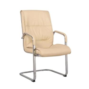 Imagem de WAOCEO Cadeira de escritório Mobiliário de escritório cadeira de computador cadeira de arco cadeira de pessoal sala simples cadeira de escritório cadeira de encosto cadeiras de mesa (cor: bege)