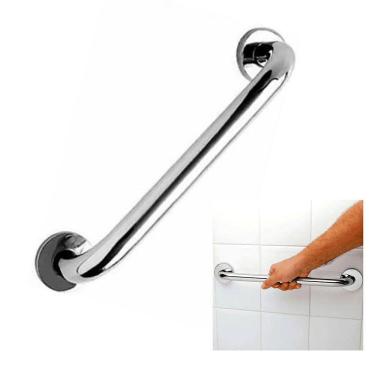 Imagem de Alça de Apoio Barra 30cm Inox Idoso Gestante Banheiro Box Acessibilidade Suporte Resistente Segurança
