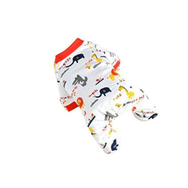 Imagem de GANAZONO roupa de animal de estimação camisas de algodão roupas de cachorro roupas vestidos pijamas roupa de dormir para animais de estimação Suprimentos para animais de estimação vermelho